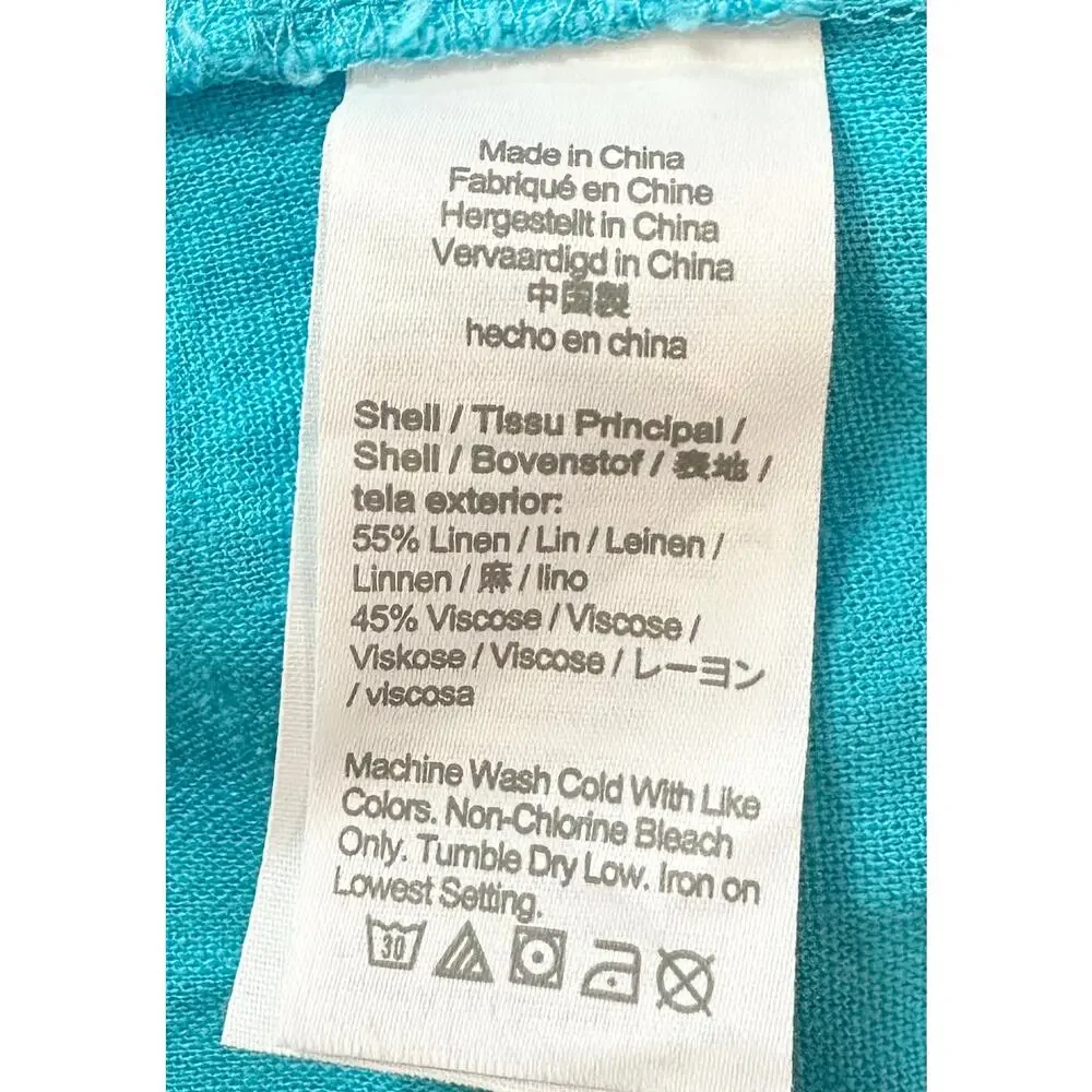 J. Crew Linen Blend Drawstring Short Blue AX922 Size M